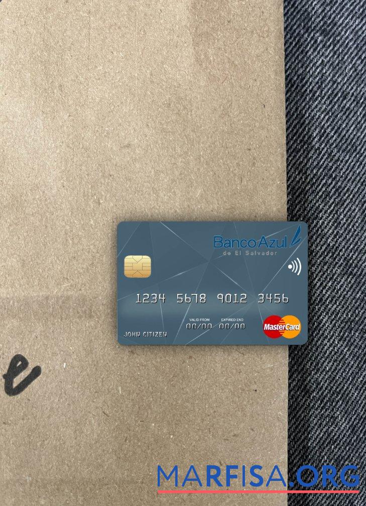 Downloadable El Salvador Banco Azul de El Salvador mastercard photolook front real example